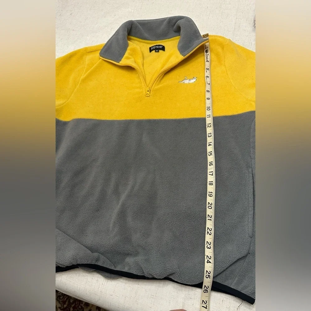 Ripndip Yellow and Gray Off-the-Shoulder Sweater